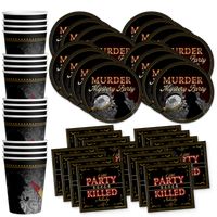 Murder Mystery Birthday Party Tableware Kit For 16 Guests