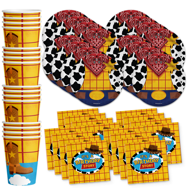 Birthday Story Toy Cowboy Birthday Party Tableware Kit For 16 Guests
