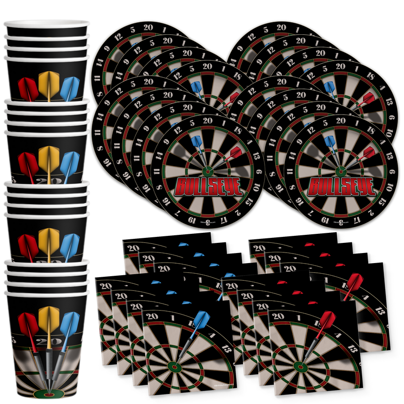 Darts Birthday Party Tableware Kit For 16 Guests