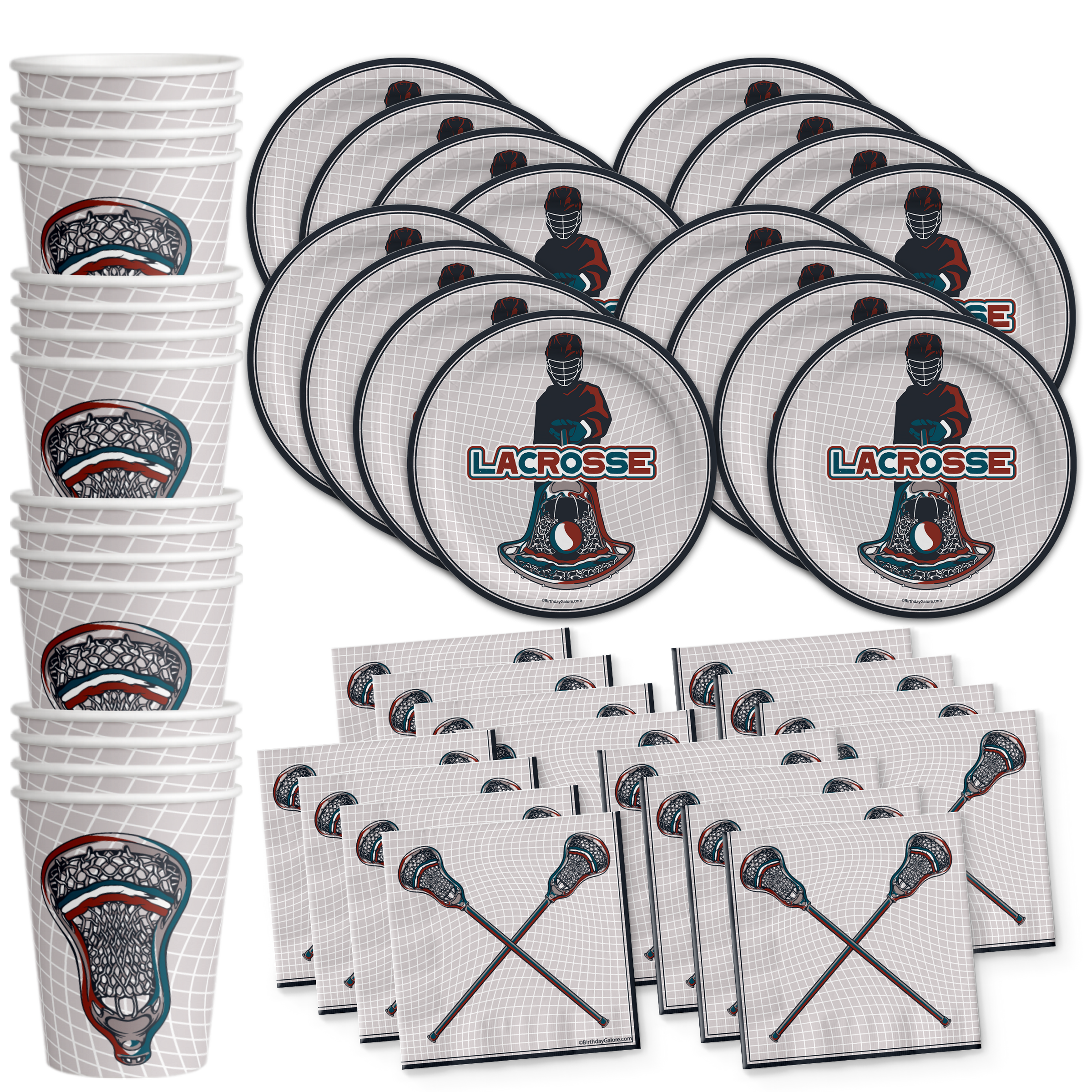 Lacrosse Birthday Party Tableware Kit For 16 Guests