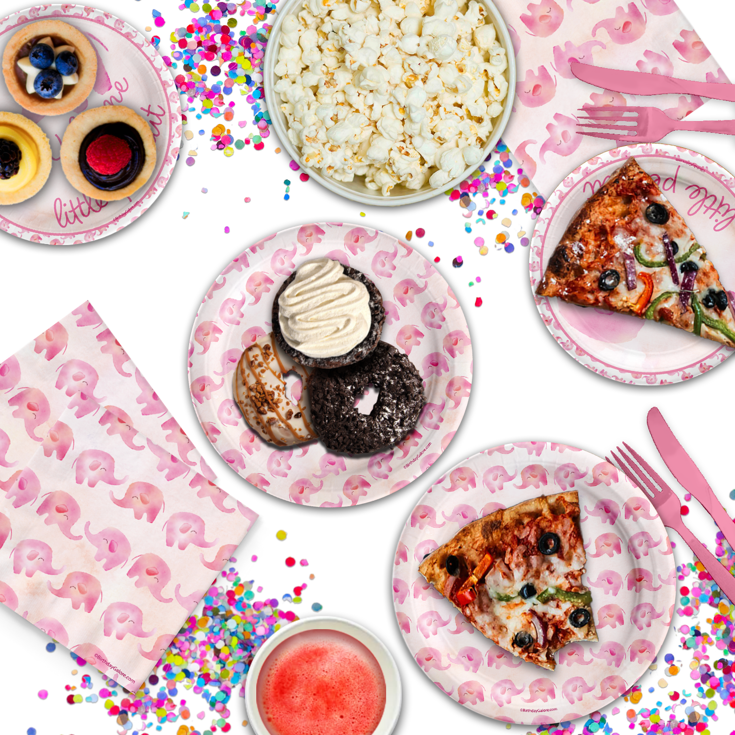 Our Little Peanut Girl Baby Shower Tableware Kit For 24 Guests