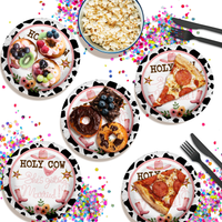 Holy Cow She's Getting Married Bridal Shower Party Supplies Large 9" Paper Plates in Bulk 32 Piece