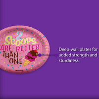 Girls 2nd Birthday Party Supplies - 2 Scoops Ice Cream Birthday Paper Plates - Large 9" Paper Plates in Bulk 32 Piece