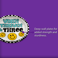 Vibin Thrivin' and Three Smiley Face 3rd Birthday Party Supplies Large 9" Paper Plates in Bulk 32 Piece