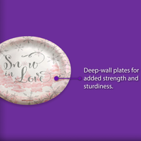 Snow in Love Bridal Shower Party 9" Dinner Plates 32 Count