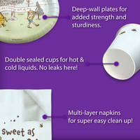 Pooh Birthday Party Tableware Kit For 16 Guests