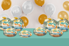 Little Dude Making Waves Baby Shower Party Supplies Large 9" Paper Plates in Bulk 32 Piece