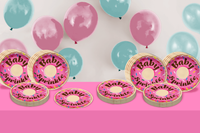 Baby Sprinkle Donut Baby Shower Party Supplies Large 9" Paper Plates in Bulk 32 Piece