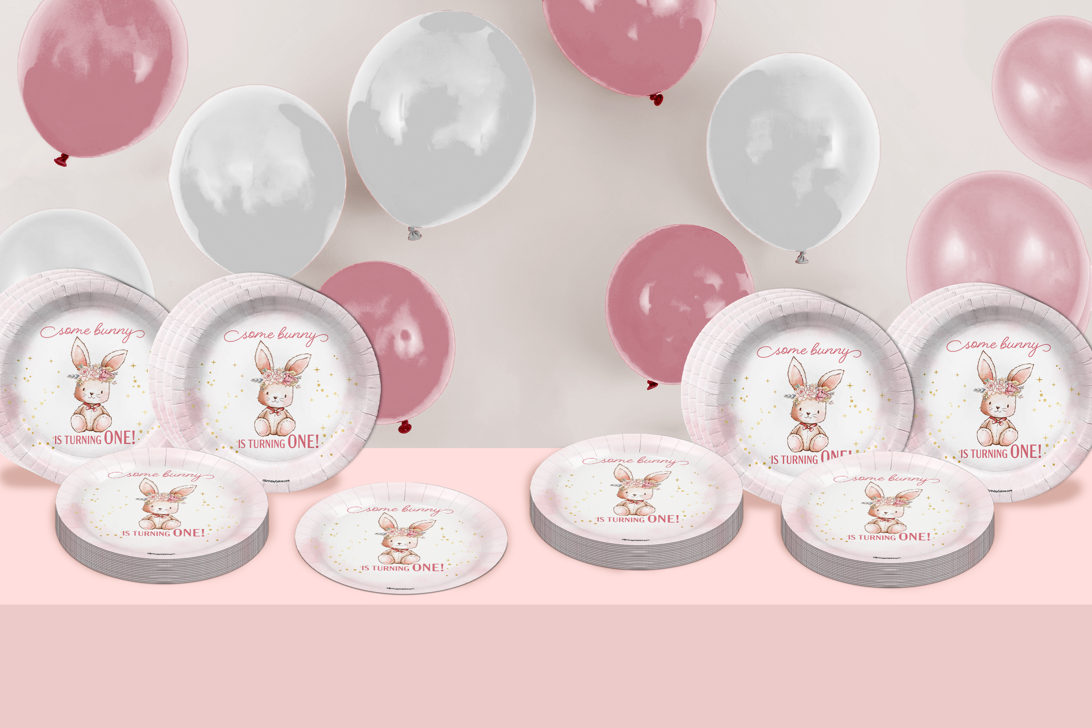 Some Bunny is Turning One First Birthday Party Supplies Large 9" Paper Plates in Bulk 32 Piece