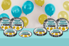 Vibin Thrivin' and Three Smiley Face 3rd Birthday Party Supplies Large 9" Paper Plates in Bulk 32 Piece