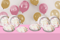 Butterfly Girl's 1st Birthday Party Supplies Large 9" Paper Plates in Bulk 32 Piece