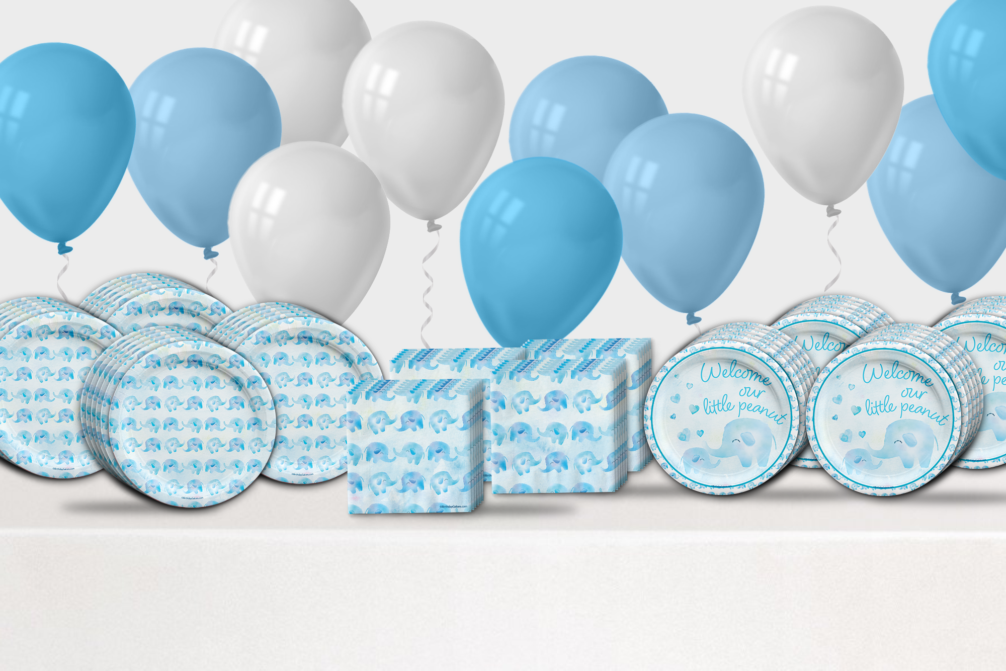 Our Little Peanut Boy Baby Shower Tableware Kit For 24 Guests