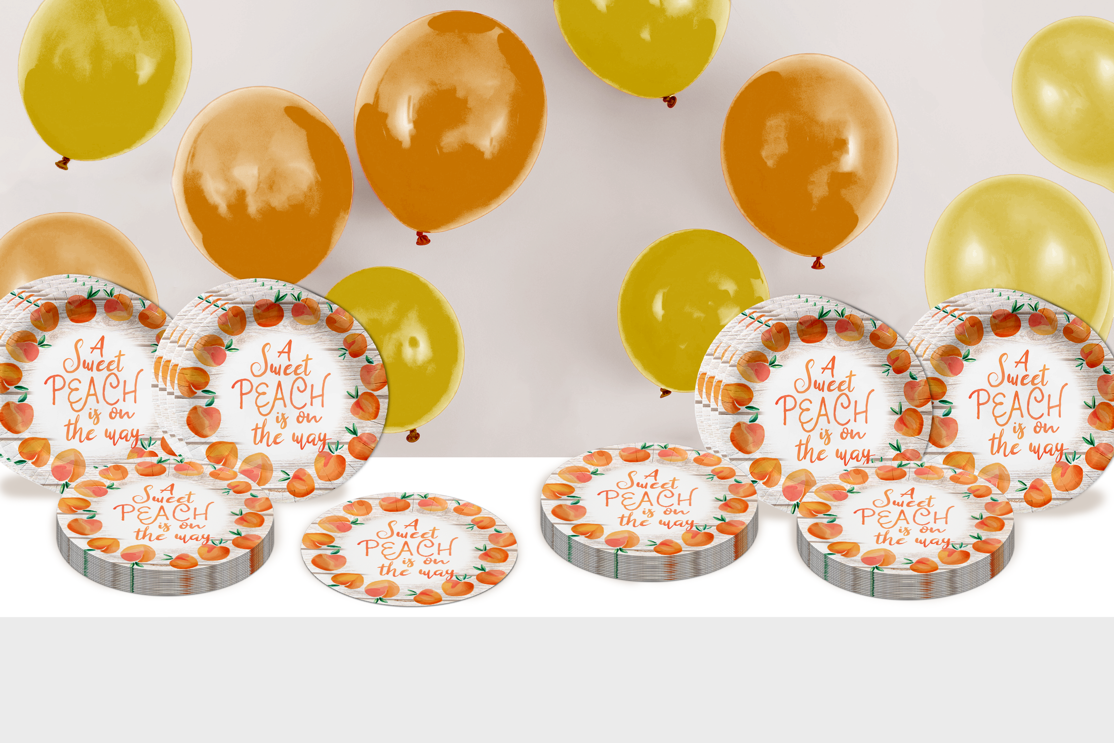 Sweet Peach on the Way Baby Shower Party Supplies Large 9" Paper Plates in Bulk 32 Piece