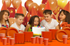 Solid Tomato Orange Birthday Party Tableware Kit For 16 Guests