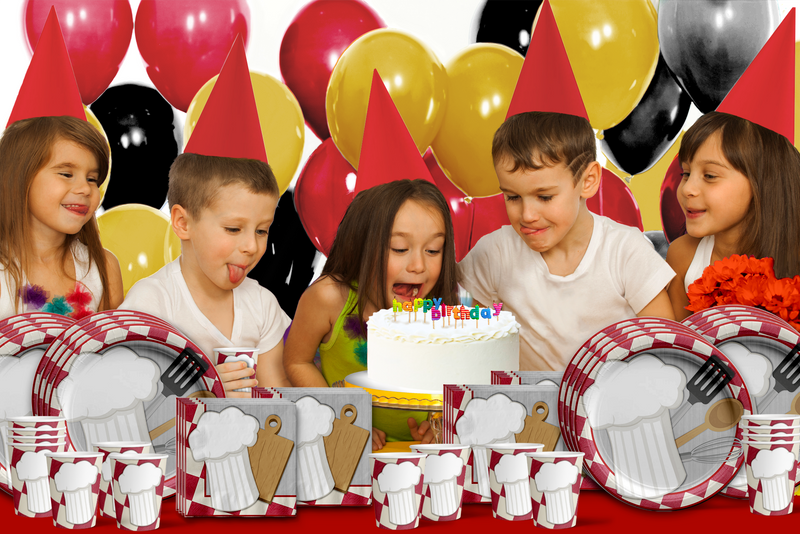 Party Cookware Chef Cooking Birthday Party Tableware Kit For 16 Guests