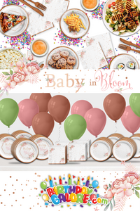 Baby in Bloom Baby Shower Tableware Kit For 24 Guests