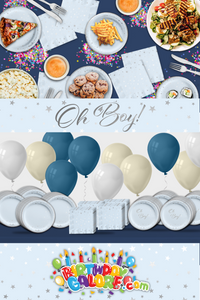 Boy's Baby Shower Tableware Kit For 24 Guests