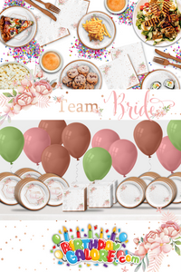 Team Bride Floral Bridal Shower Tableware Kit For 24 Guests