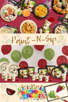 Paint and Sip Bachelorette Party Tableware Kit For 16 Guests 64 Piece
