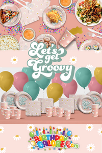Let's Get Groovy Birthday Party Tableware Kit For 16 Guests
