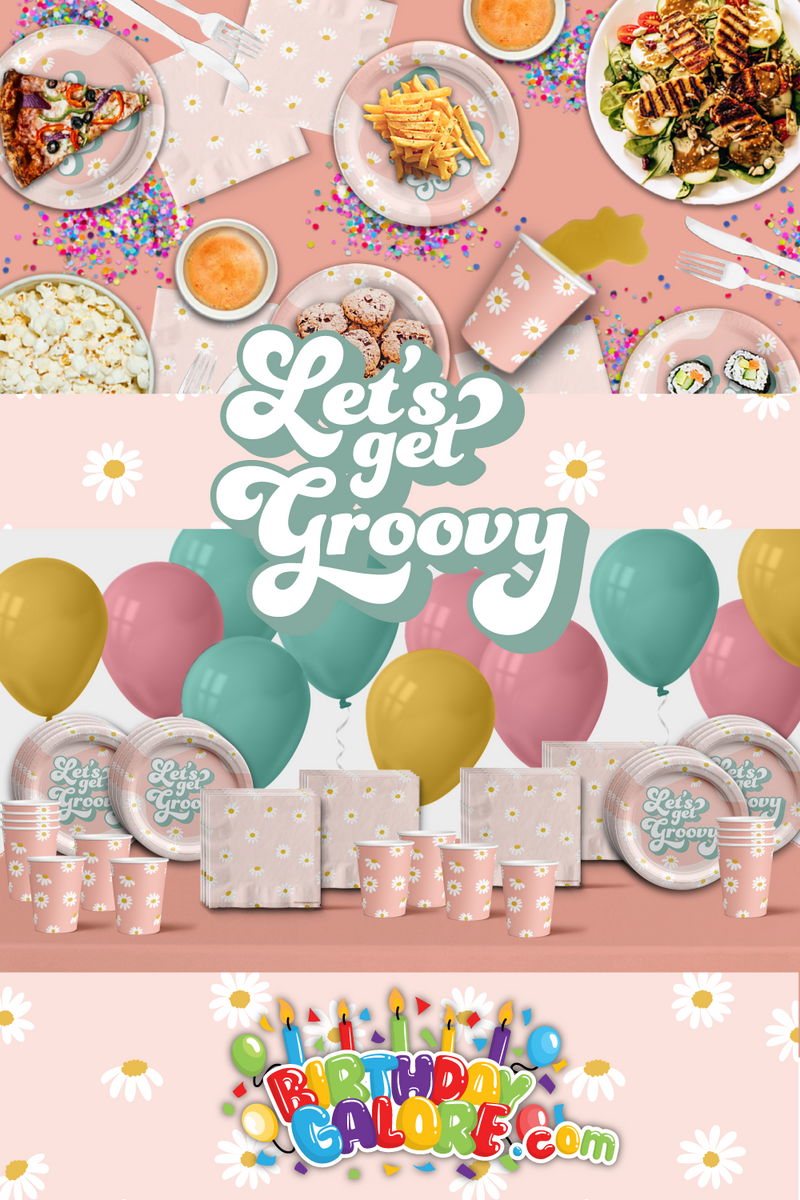 Let's Get Groovy Birthday Party Tableware Kit For 16 Guests