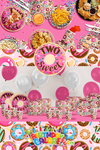 Two Sweet Donut 2nd Birthday Party Tableware Kit For 16 Guests 64 Piece