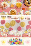 First Trip Around the Sun First Birthday Party Tableware Kit For 16 Guests 64 Piece