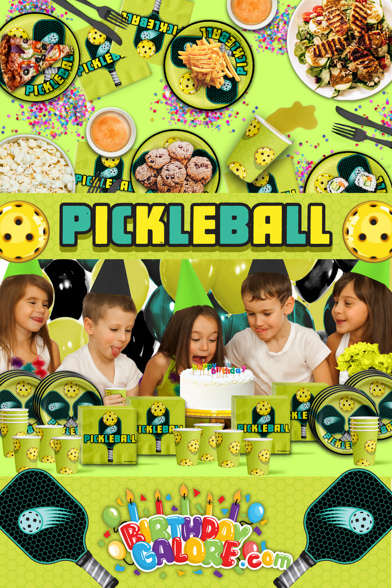 Pickle Ball Birthday Party Tableware Kit For 16 Guests