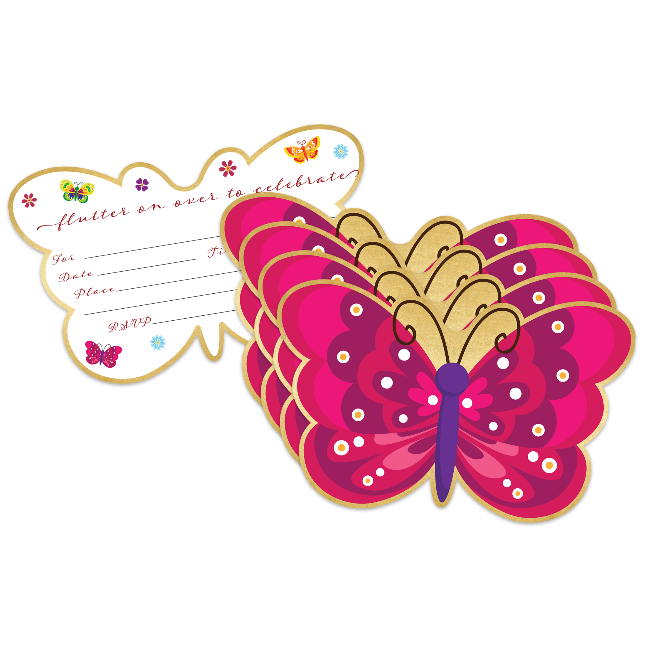 Butterfly Birthday Party Invitations (20)