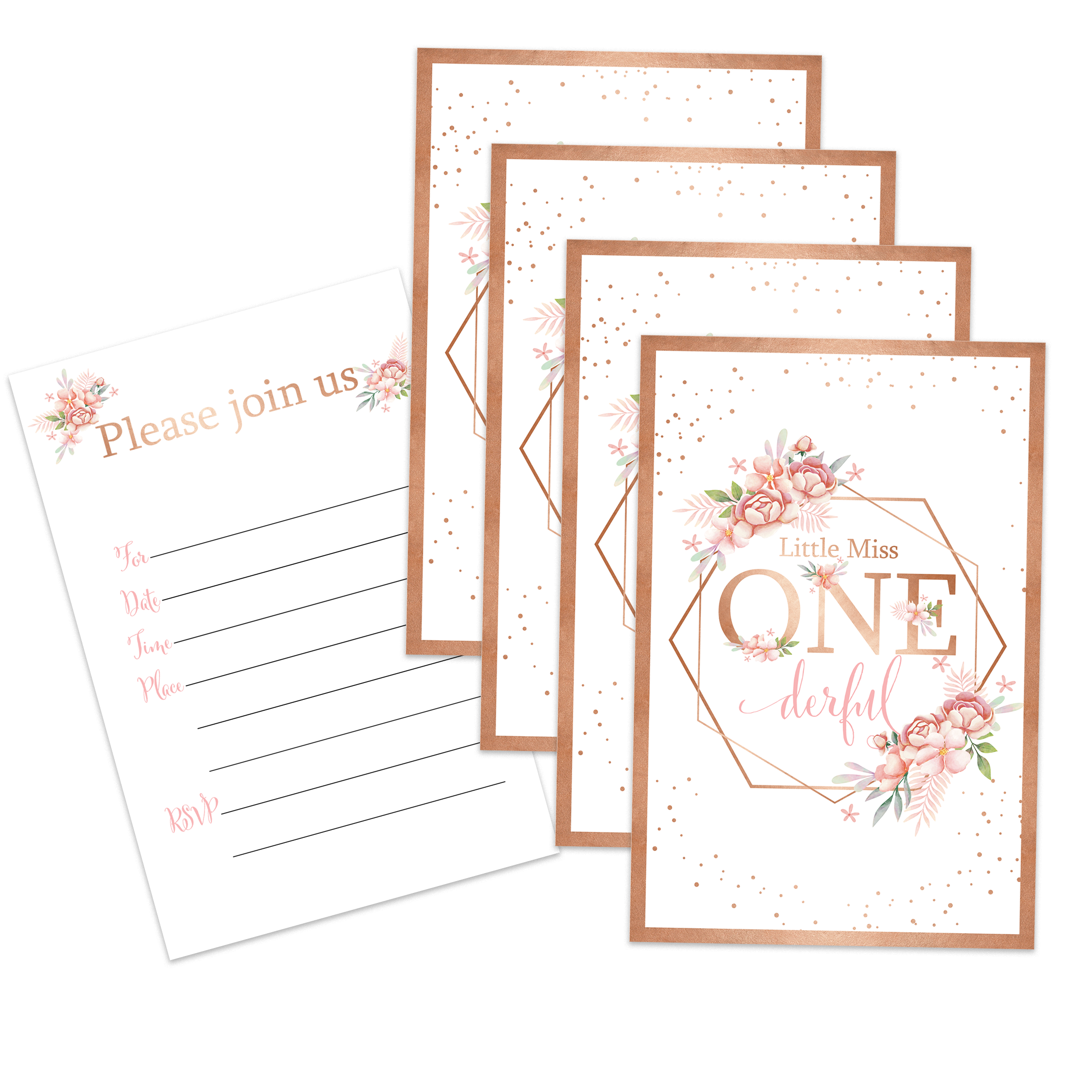 Little Miss Onederful Birthday Party Invitations (20)