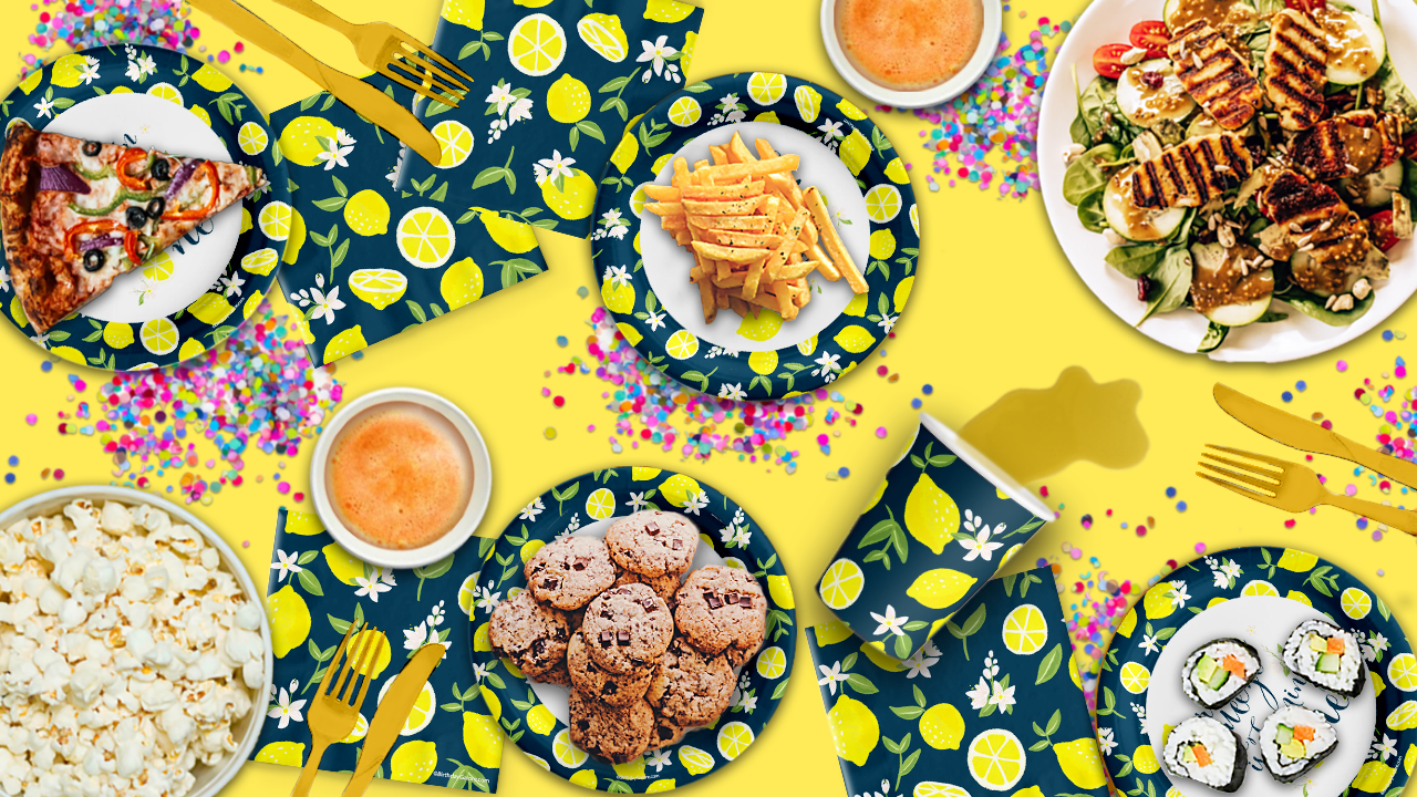 Our Main Squeeze is Turning One Lemon 1st Birthday Party Tableware Kit For 16 Guests