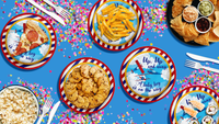 Up Up and Away Airplane Baby Shower Party Supplies Large 9" Paper Plates in Bulk 32 Piece
