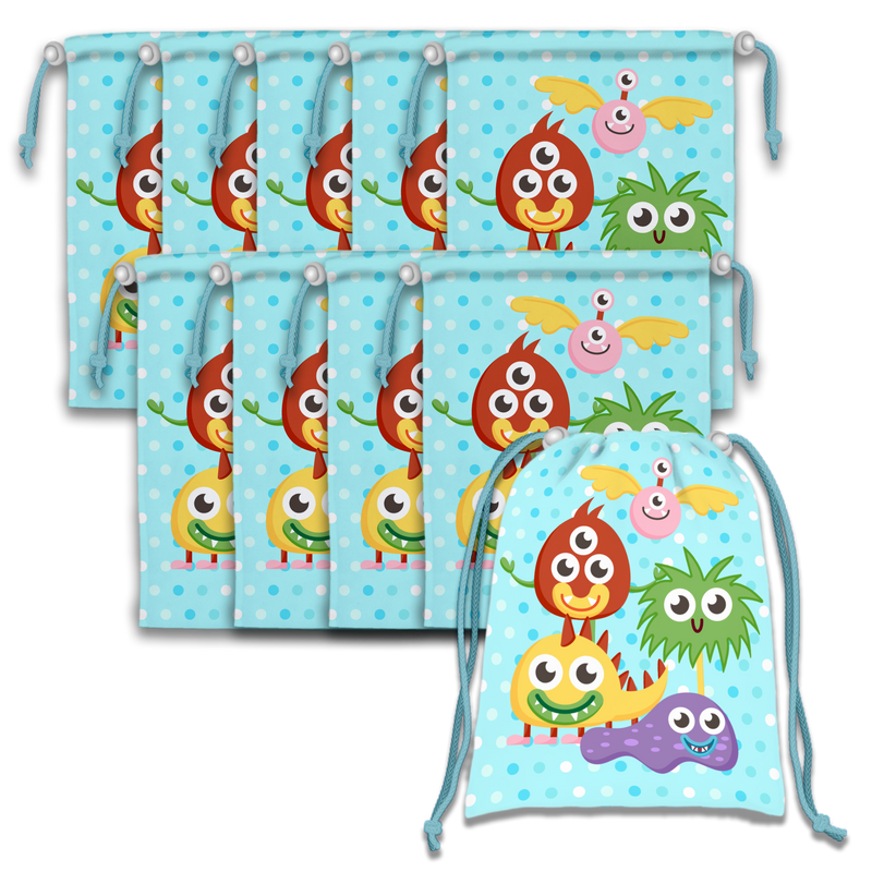 Mighty Monster Drawstring Tote Bag (10 Pack) - BirthdayGalore.com
