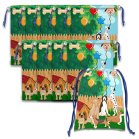 Puppy Dog Drawstring Tote Bag (10 Pack) - BirthdayGalore.com
