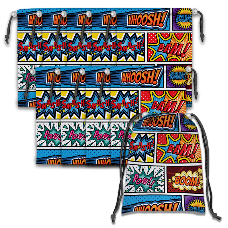 Superhero Drawstring Tote Bag (10 Pack) - BirthdayGalore.com