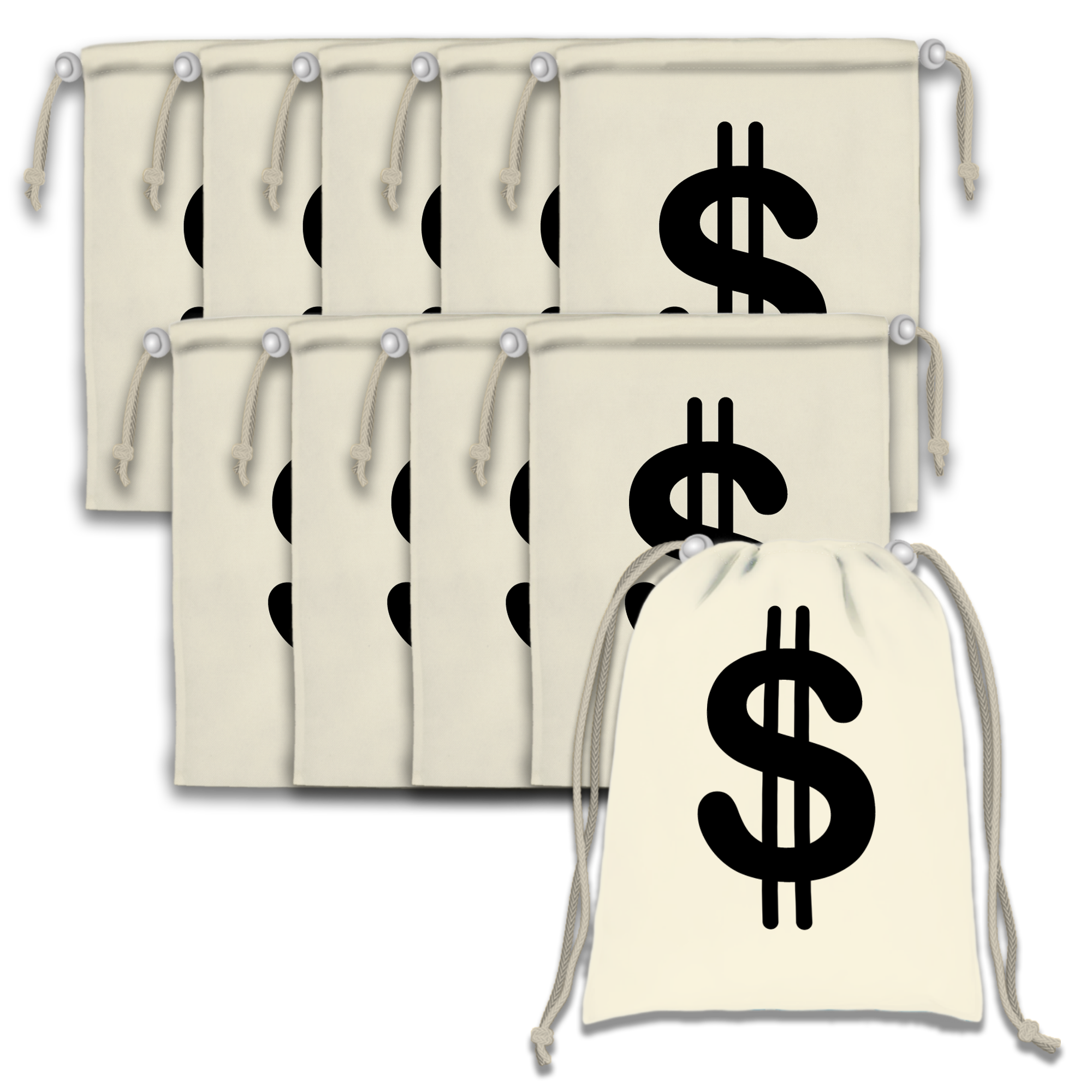 Money Drawstring Tote Bag (10 Pack) - BirthdayGalore.com