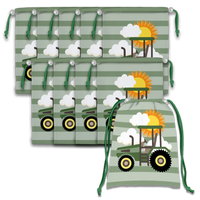 Tractor Time Drawstring Tote Bag (10 Pack) - BirthdayGalore.com