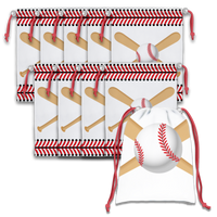 Baseball Drawstring Tote Bag (10 Pack) - BirthdayGalore.com