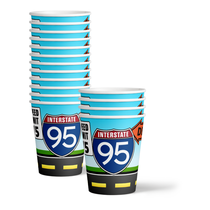 Tractor Trailer Birthday Party Tableware Kit For 16 Guests