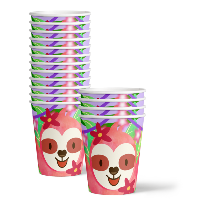 Sloth Girl Birthday Party Tableware Kit For 16 Guests