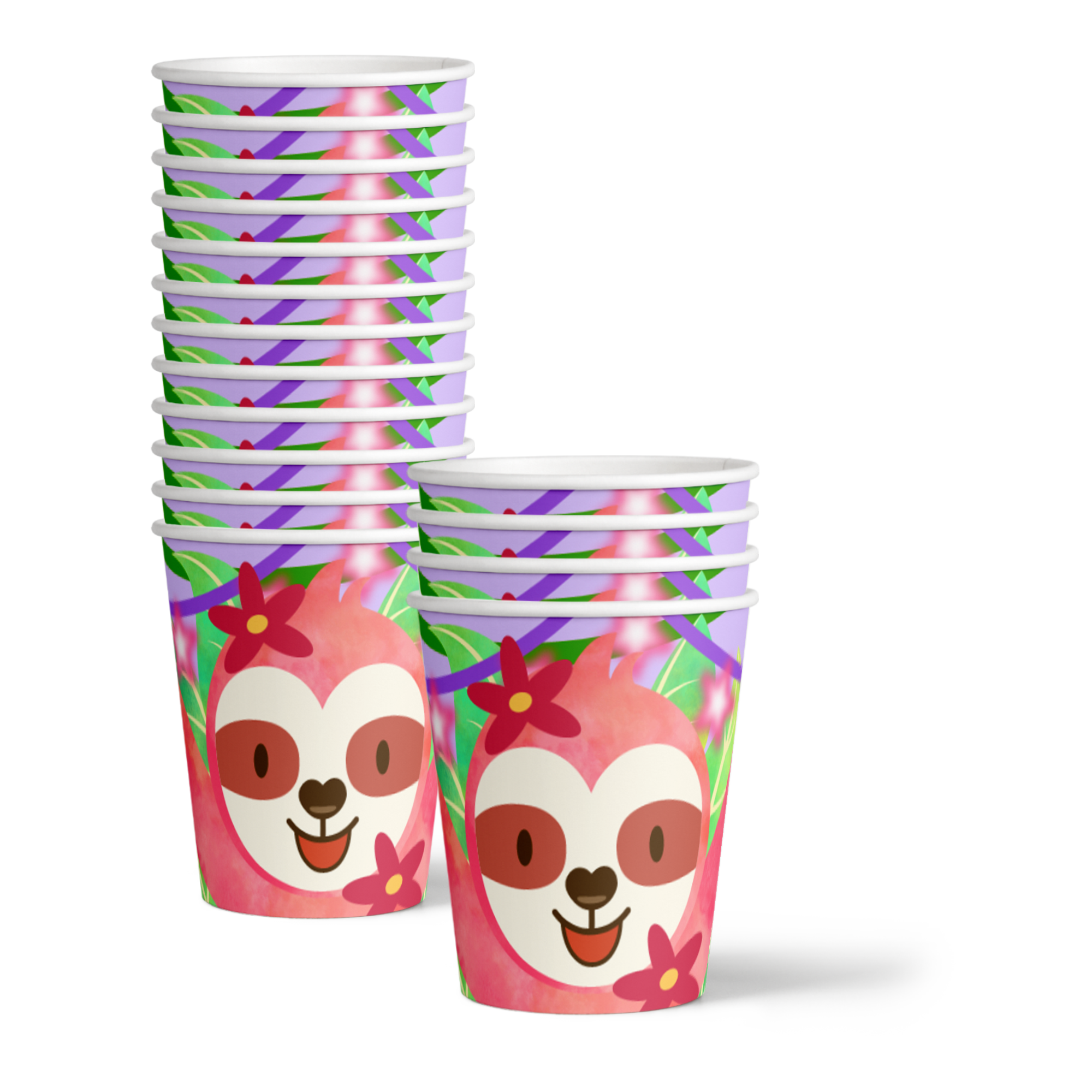 Sloth Girl Birthday Party Tableware Kit For 16 Guests
