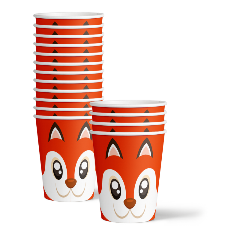 Fox Birthday Party Tableware Kit For 16 Guests