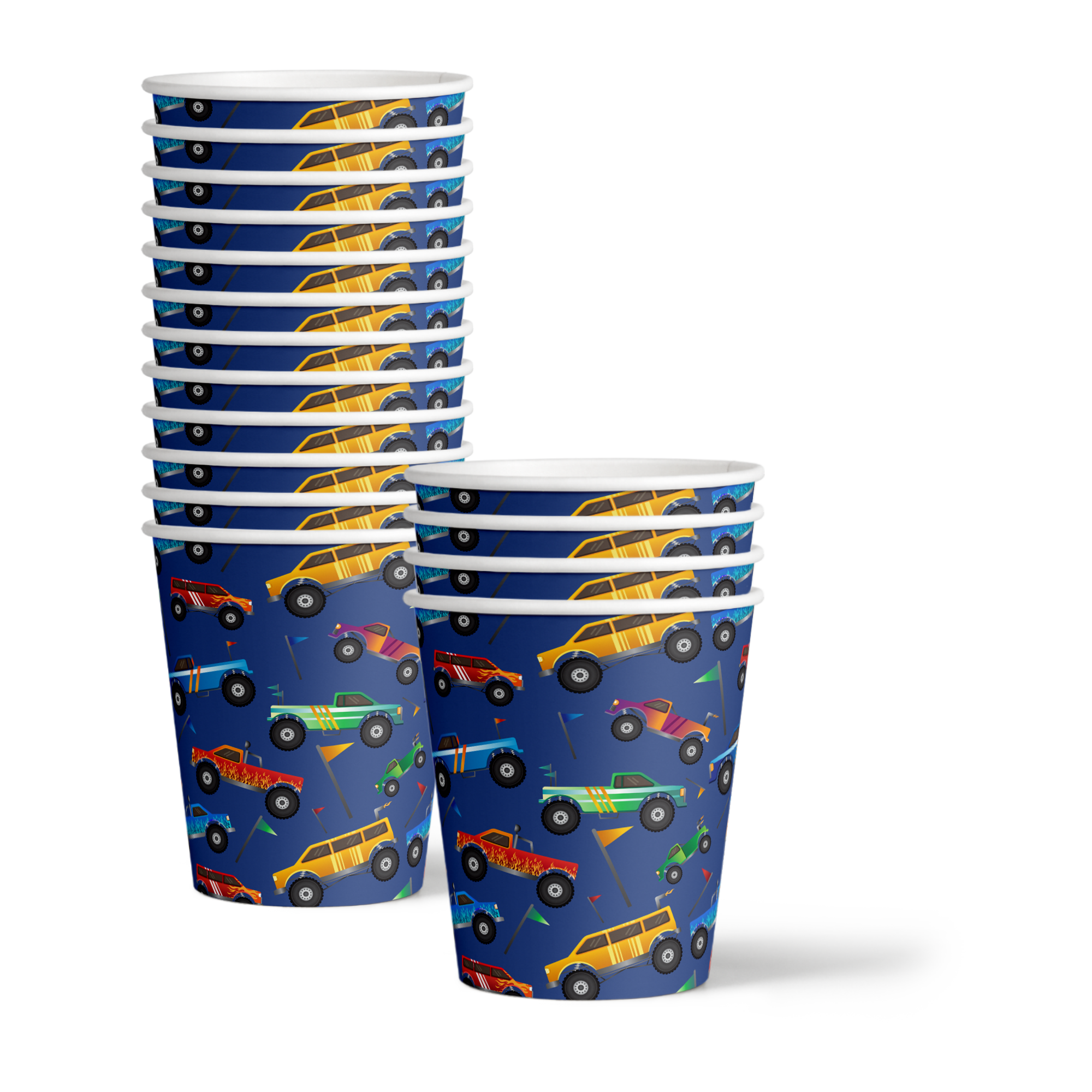 Monster Truck Birthday Party Tableware Kit For 16 Guests - BirthdayGalore.com