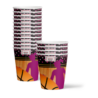 Pink Girl Basketball Birthday Party Tableware Kit For 16 Guests - BirthdayGalore.com