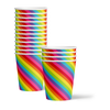 Rainbow Stripes Birthday Party Tableware Kit For 16 Guests - BirthdayGalore.com