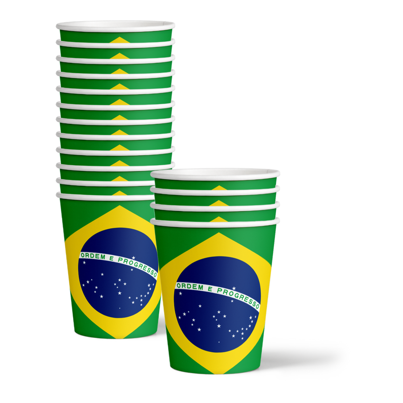 Brazilian Flag Birthday Party Tableware Kit For 16 Guests