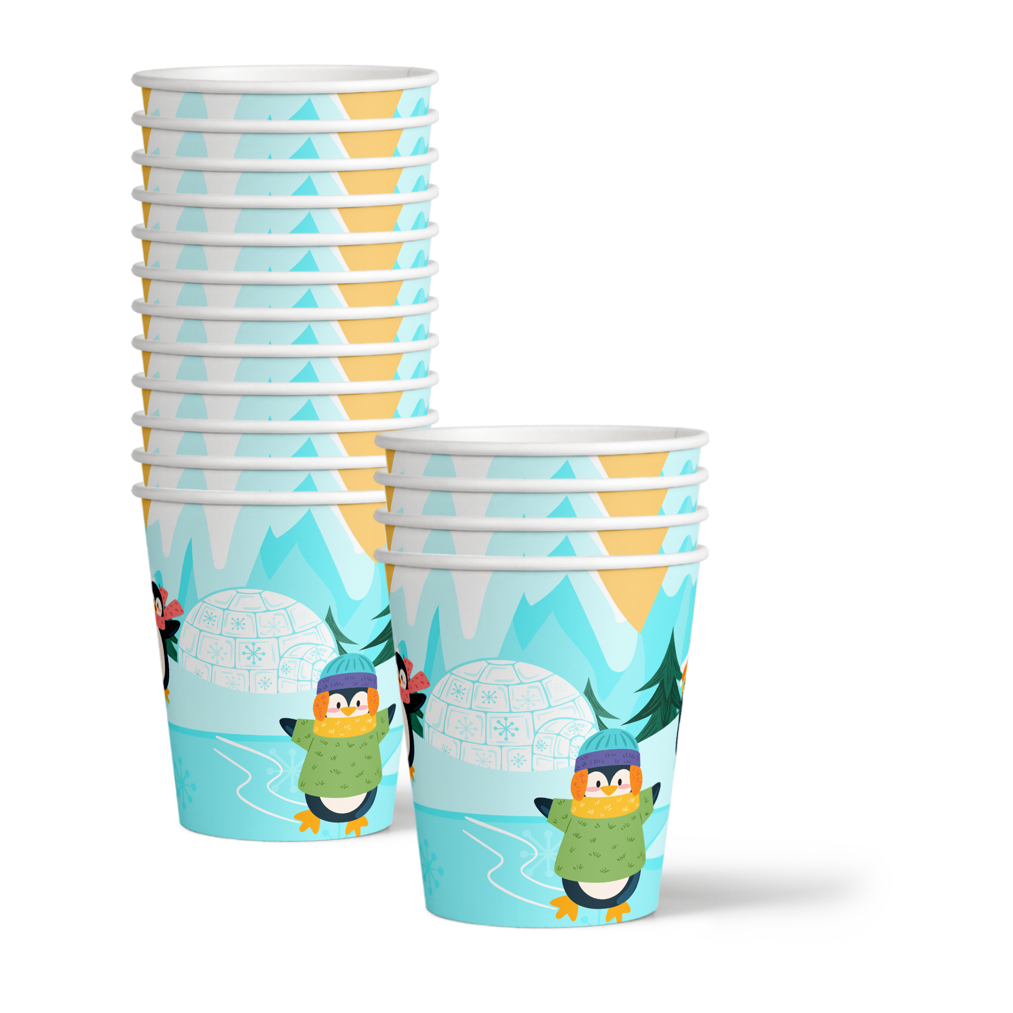 Penguins Birthday Party Tableware Kit For 16 Guests - BirthdayGalore.com