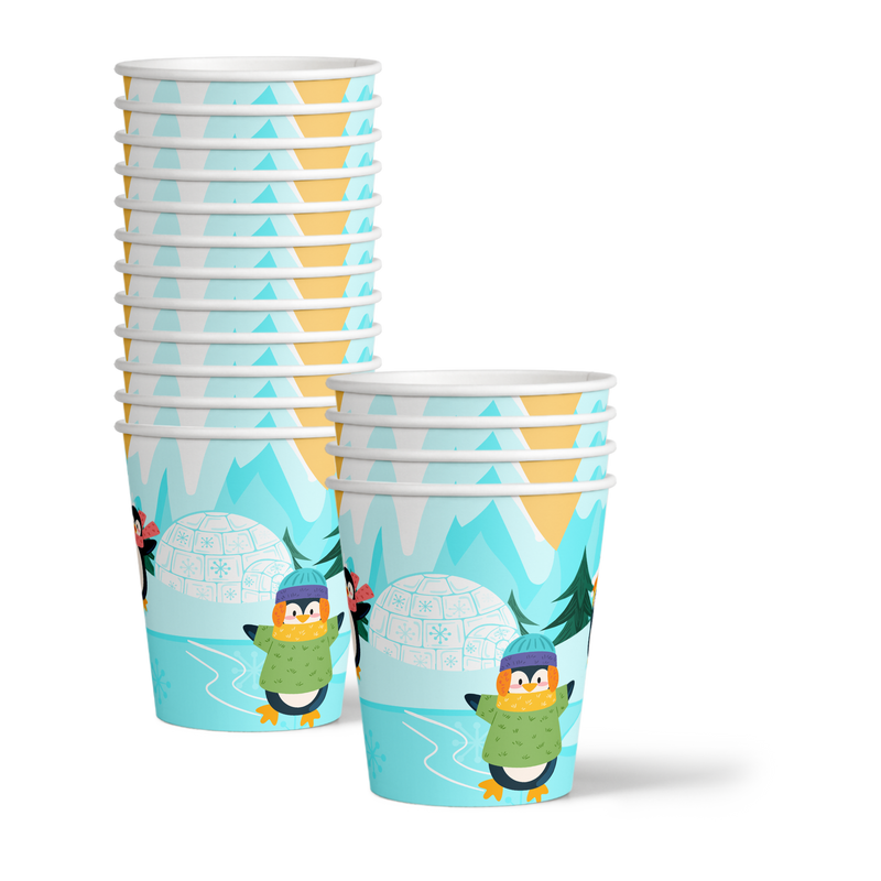 Penguins Birthday Party Tableware Kit For 16 Guests - BirthdayGalore.com