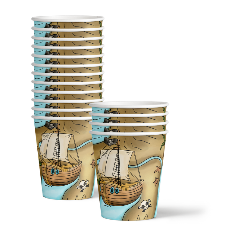 Pirate Treasure Map Birthday Party Tableware Kit For 16 Guests - BirthdayGalore.com