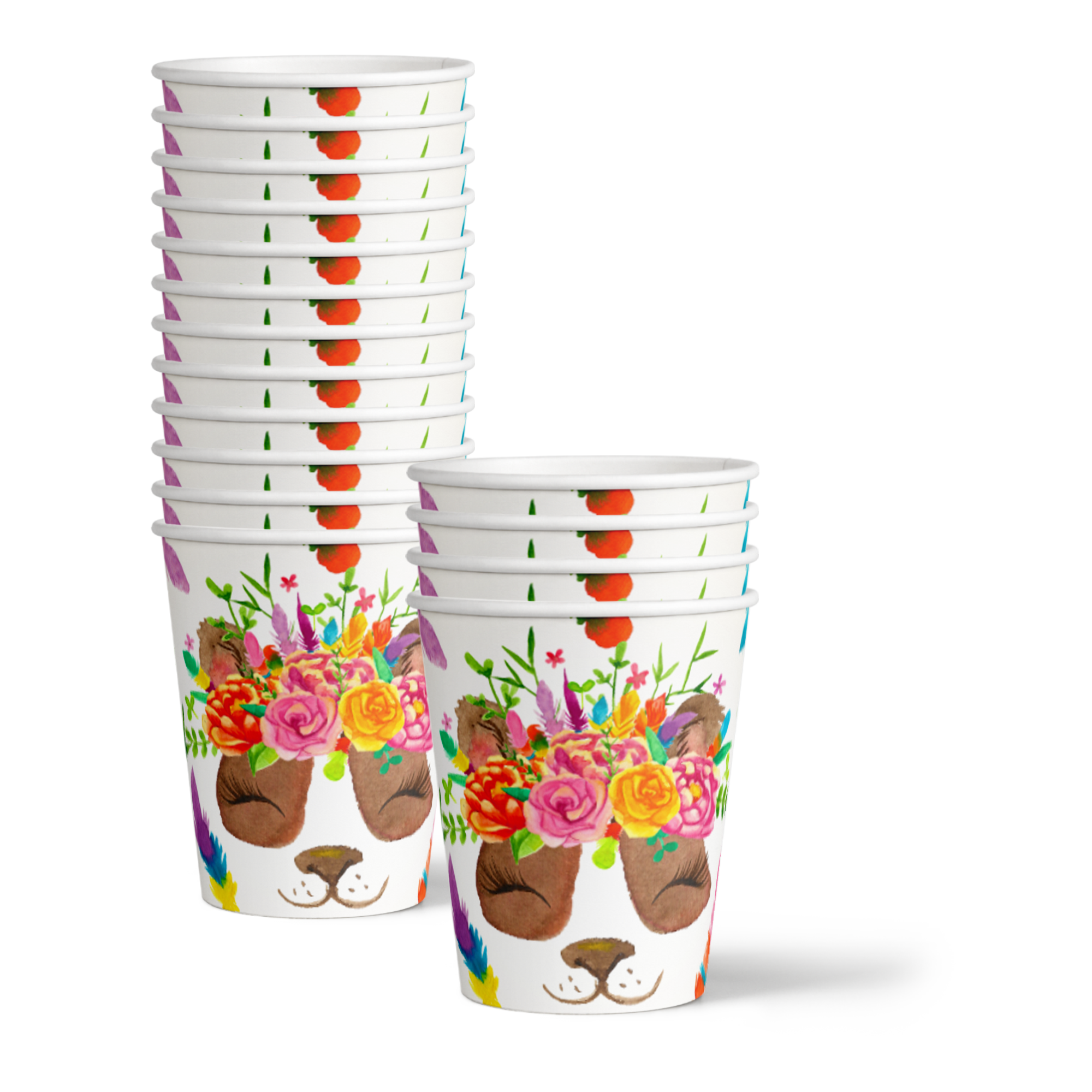 Panda Floral Birthday Party Tableware Kit For 16 Guests